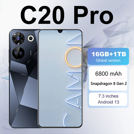 C20 Pro Cell Phone Unlocked, Android 13 Mobile Smartphone