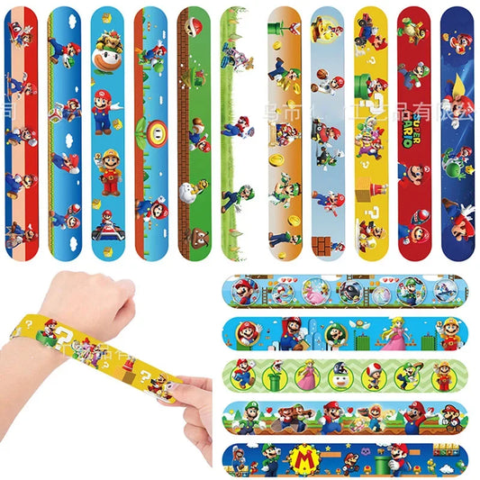 Party favors-New Mario Bros Wrist Strap Children Clap Ring Slap Bracelets Kids Snapping Rings Toy Children's Birthday Gift Party Product